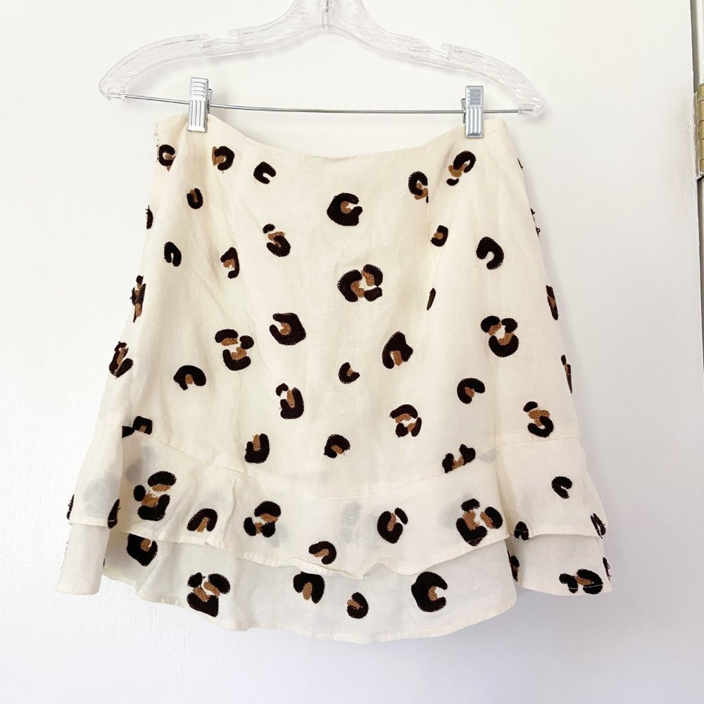 NEW Red Carter Becky Leopard Embroidered Skirt - Picture 6 of 6